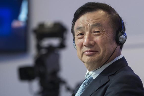Ren Zhengfei, Founder and Chief Executive Officer, Huawei Technologies, reacts during a panel session at the 45th Annual Meeting of the World Economic Forum, WEF, in Davos, Switzerland, Thursday, Janu ...