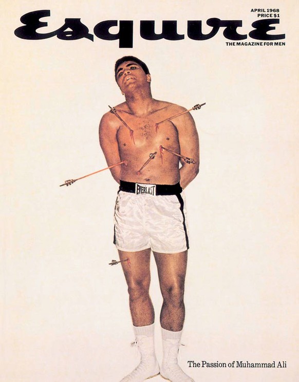 bestCover

Esquire, April 1968: The Passion of Ali
This smart rendition of Muhammad Ali was created to illustrate his martyrdom to his cause after he refused to join the US military due to his religio ...