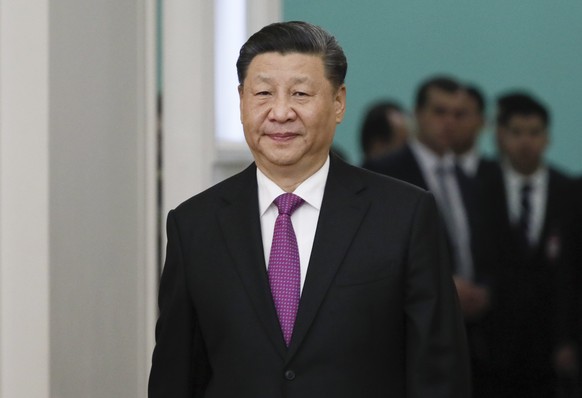 epa07627534 Chinese President Xi Jinping arrives for a meeting with Russian President Vladimir Putin at the Kremlin in Moscow, Russia, 05 June 2019. Chinese President is on a state visit in Russia. EP ...