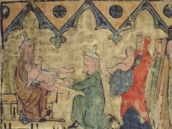 «Die Beschneidung Isaaks», um 1300, im Israel-Museum, Jerusalem.