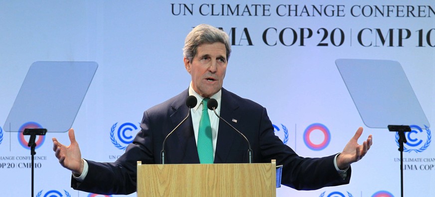 CO2-Versprechen: US-Aussenminister John Kerry an der Klimakonferenz 2014 in Lima.&nbsp;