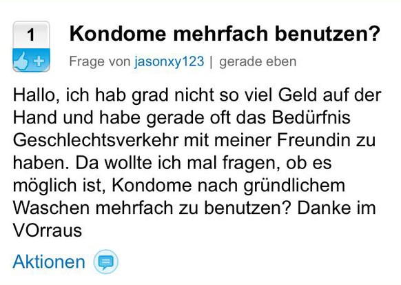 Gefragt von jasonxy123 auf der Ratgeber-Community-Seite «Gute Fragen».&nbsp;