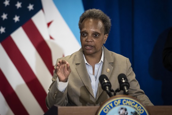 Mayor Lori Lightfoot speaks during a press conference at City Hall to announce the city&#039;s new Use of Force Working Group, designed to to review the Chicago Police Department&#039;s policies perta ...