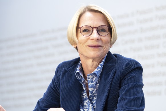 Livia Leu wird an der Presskonferenz des Bundesrates als neue Staatssekretaerin vorgestellt am Mittwoch, 14. Oktober 2020, im Bundeshaus in Bern. (KEYSTONE/Marcel Bieri)
