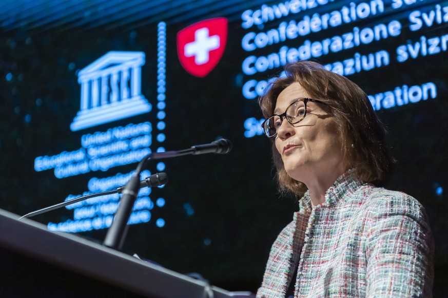 Pascale Baeriswyl, State Secretary, Federal Department of Foreign Affairs, Switzerland, speaks during the Opening of the International Conference on the Protection of Cultural Property on the 20th ann ...