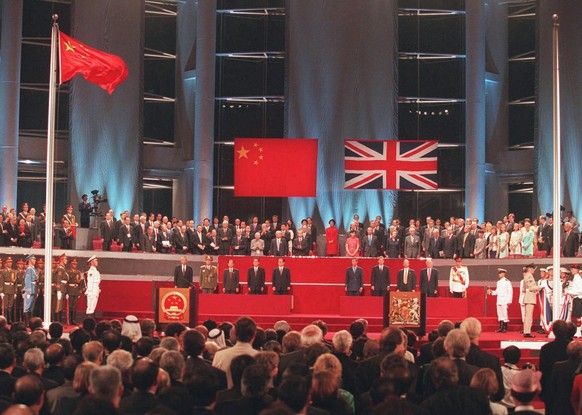 Die Übergabe Hongkongs an China am 1. Juli 1997.