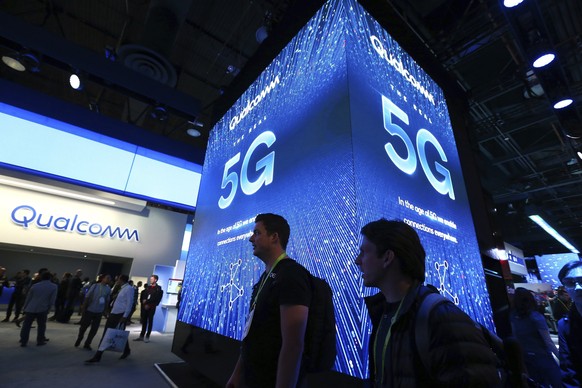 Qualcomm introduces their 5G mobile network at CES International Wednesday, Jan. 9, 2019, in Las Vegas. The Qualcomm 5G platform release is scheduled for later in 2019. (AP Photo/Ross D. Franklin)