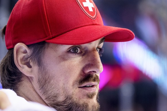 Switzerland&#039;s Reto Berra during the quarter final game between Canada and Switzerland, at the IIHF 2019 World Ice Hockey Championships, at the Steel Arena in Kosice, Slovakia, on Thursday, May 23 ...