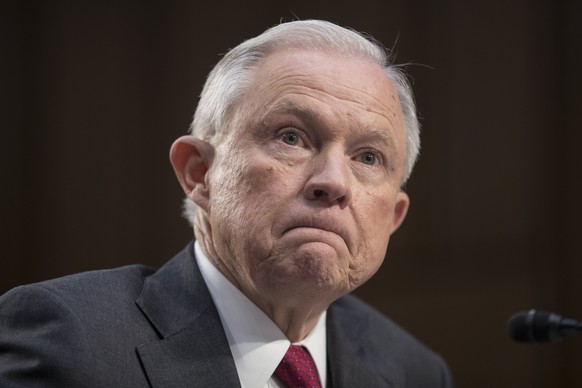 epa06108942 (FILE) - Attorney General Jeff Sessions appears before the Senate Intelligence Committee on the FBI&#039;s investigation into the Trump administration, and its possible collusion with Russ ...