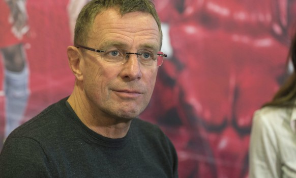 Leipzig sport director Ralf Rangnick at the team&#039;s training center in Leipzig, Germany Tuesday Dec. 6, 2016, attends a round-table discussion on the Bundesliga leader&#039;s remarkable season and ...