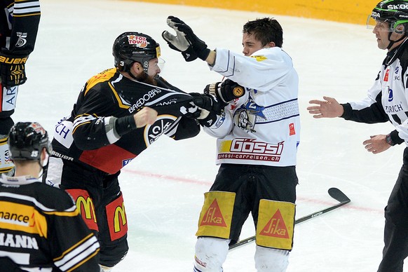 Beim Duell Lugano gegen Zug flogen bereits in der Qualifikation die Fäuste.