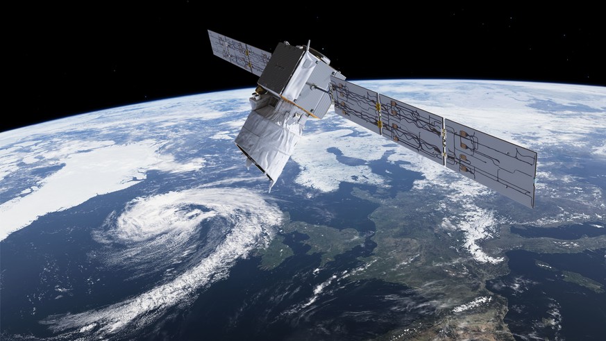 The photo provided by European Space Agency ESA shows an artists rendering of ESA&#039;s Aeolus satellite which will provide timely and accurate profiles of the world&#039;s winds and further informat ...