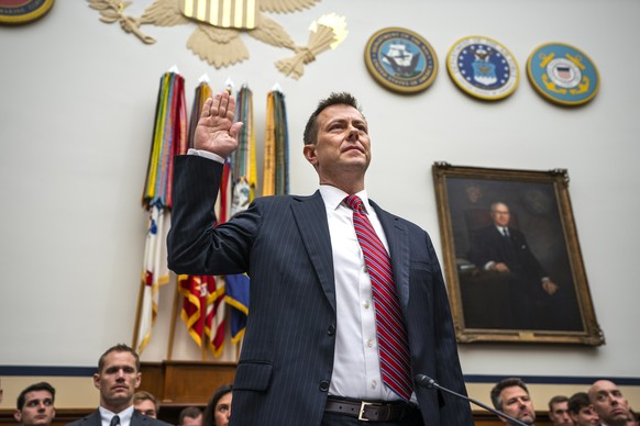 epa06883812 Deputy Assistant FBI Director Peter Strzok is sworn-in prior to testifying before a House Judiciary Committee and House Oversight and Government Reform Committee hearing on &#039;Oversight ...