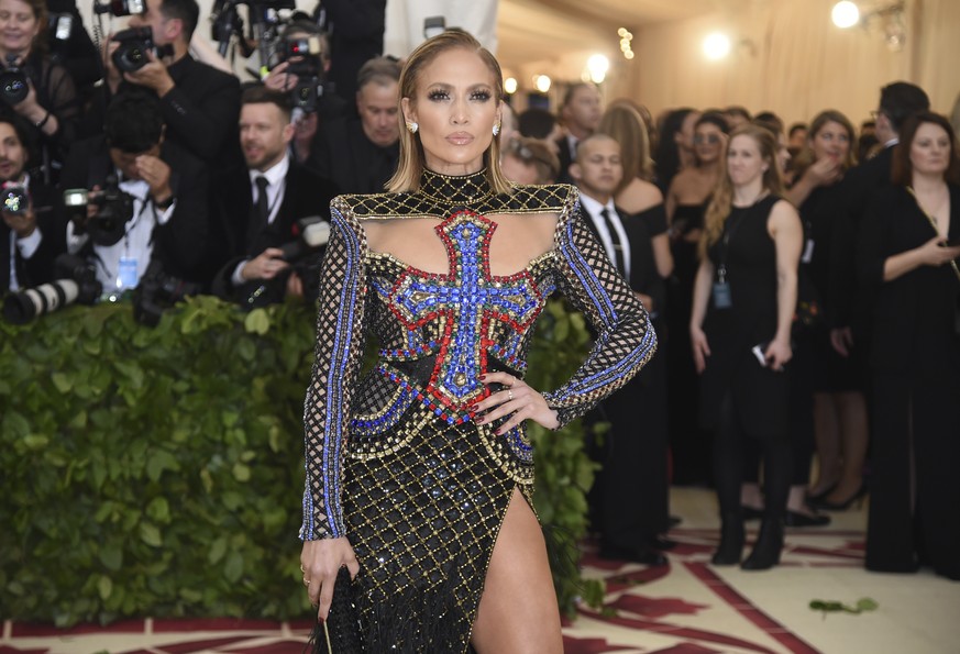 Jennifer Lopez attends The Metropolitan Museum of Art's Costume Institute benefit gala celebrating the opening of the Heavenly Bodies: Fashion and the Catholic Imagination exhibition on Monday, M ...
