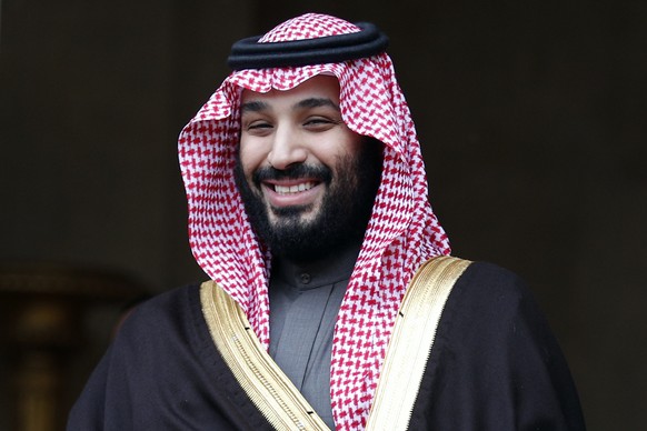 FILE- In this April 9, 2018 file photo, Saudi Arabia Crown Prince Mohammed bin Salman is welcomed by French Prime Minister Edouard Philippe in Paris, France. As of Tuesday, May 22, 2018, at least 10 S ...