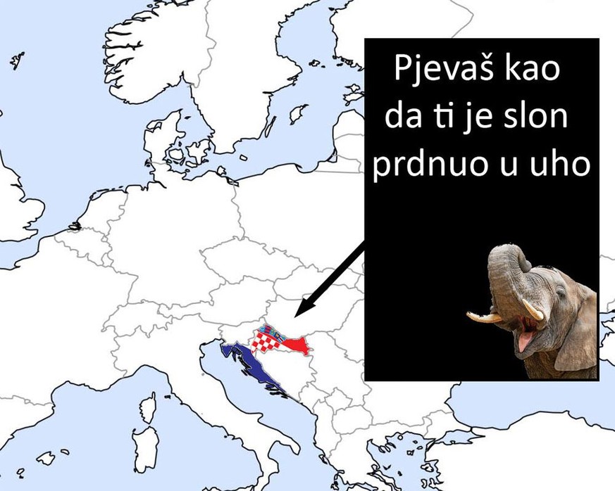 Karte: Redewendungen mit Tieren in Europa, Kroatien