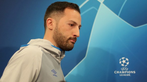 epa07380860 Schalke&#039;s head coach Domenico Tedesco attends a press conference in Gelsenkirchen, Germany, 19 February 2019. FC Schalke 04 will face Manchester City in the UEFA Champions League roun ...