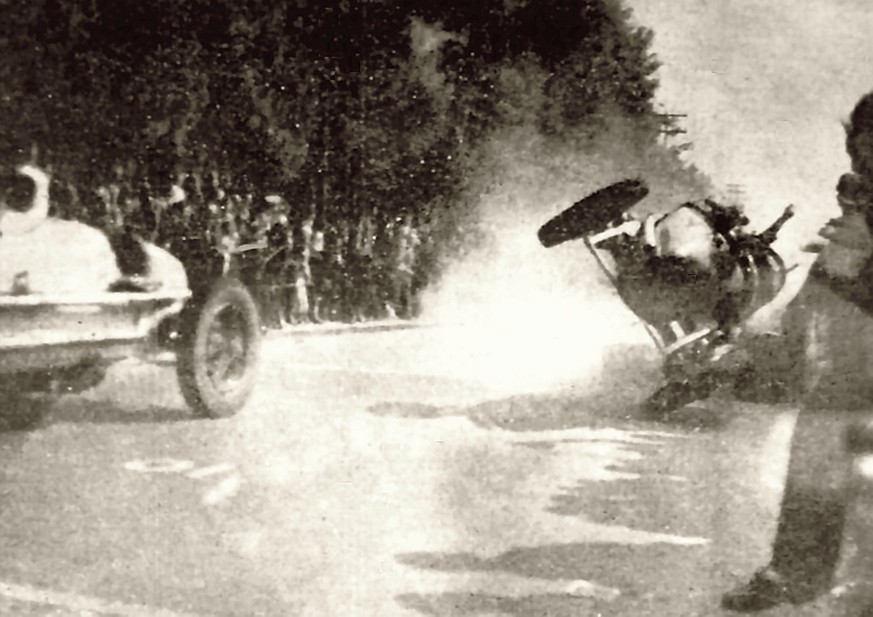 L&#039;accident au GP São Paulo, au Brésil en 1936.
Hellé Nice Autorennen