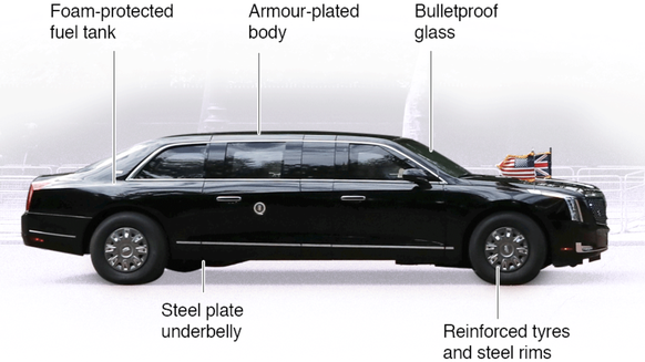 Die Stagecoach No 1, oder auch «The Beast» genannt, ist die Limousine des US-Präsidenten.