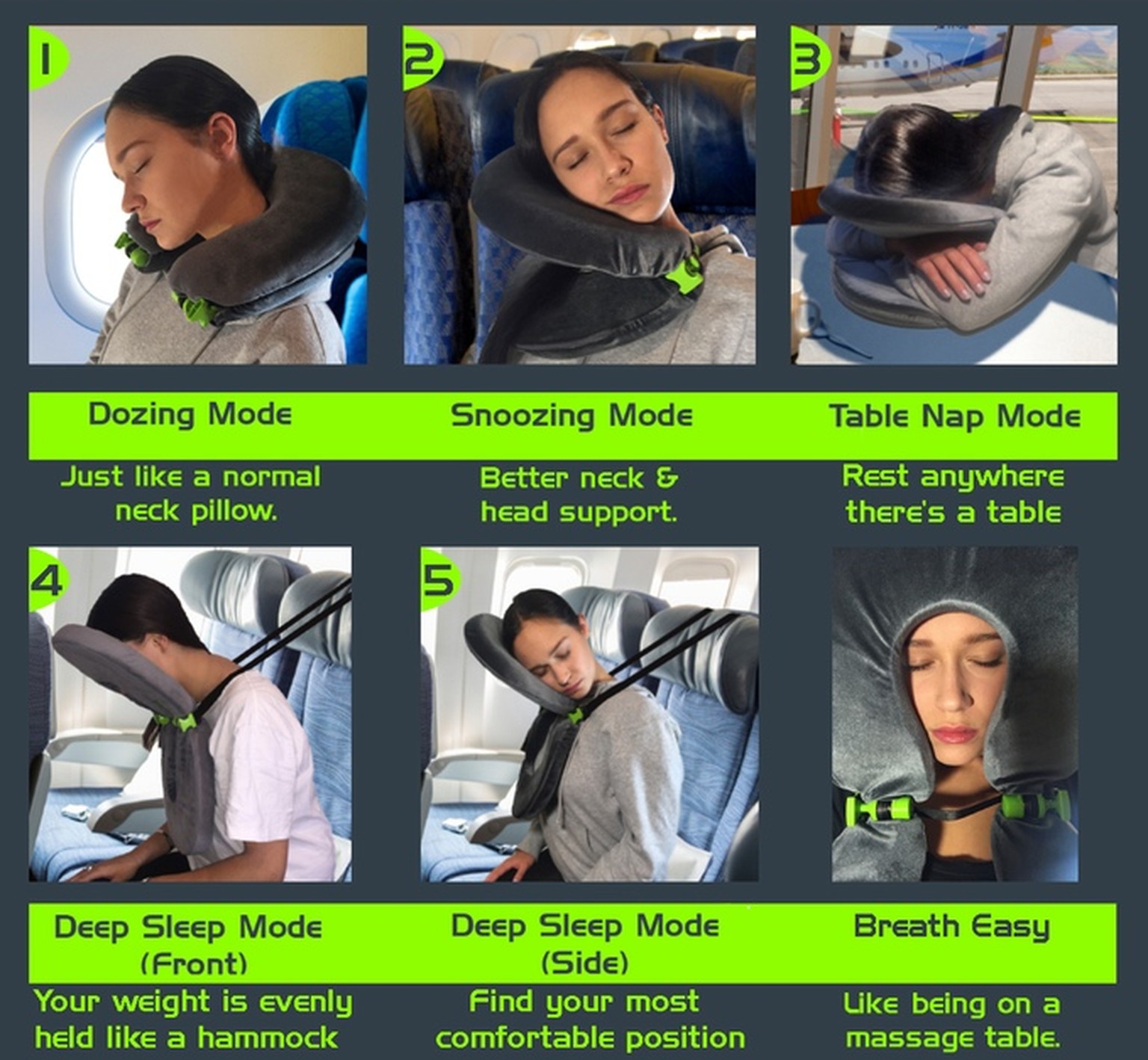 Face Cradle Travel Pillow:&nbsp;Ein Reisekissen, das sich für jede Schlafposition eignen soll. &nbsp;