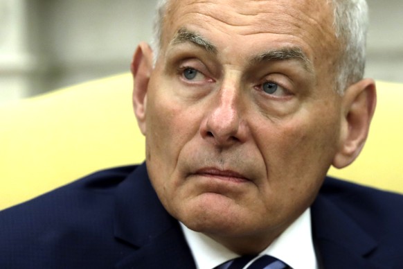 New White House Chief of Staff John Kelly after being privately sworn in during a ceremony in the Oval Office with President Donald Trump, Monday, July 31, 2017, in Washington. (AP Photo/Evan Vucci)