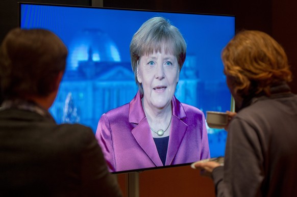 Kanzlerin Angela Merkel bei ihrer Neujahrsansprache.