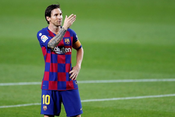 epa08489455 FC Barcelona&#039;s Lionel Messi celebrates after scoring the 2-0 goal during the Spanish LaLiga soccer match between FC Barcelona and CD Leganes at Camp Nou stadium in Barcelona, Spain, 1 ...
