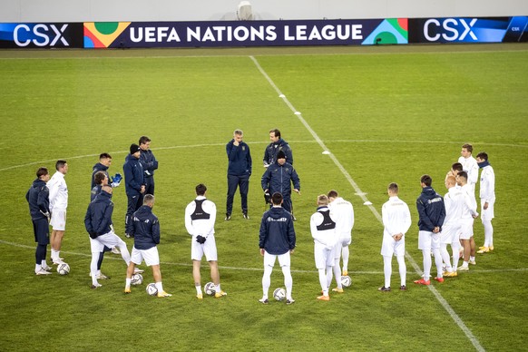 Training session of the national soccer team of Ukraine, one day before the UEFA Nations League soccer match between Switzerland and Ukraine at the Swissporarena in Lucerne, Switzerland, on Monday, No ...