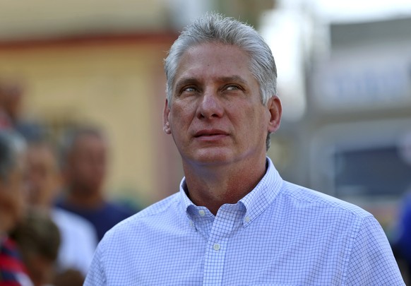 Cuba&#039;s Vice President Miguel Diaz-Canel waits in line to vote during elections for national and provincial representatives for the National Assembly in Santa Clara, Cuba, Sunday, March 11, 2018.  ...
