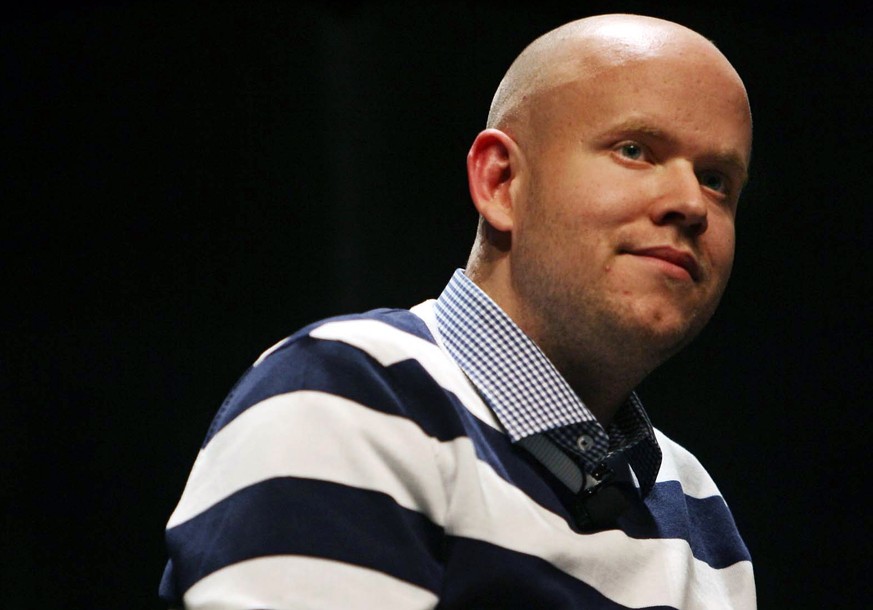 FILE - In this March 16, 2010 file photo, Spotify CEO Daniel Ek is interviewed by Wired&#039;s Eliot Van Buskirk, unseen, at the Austin Convention Center during SXSW in Austin, Texas. Ek on Tuesday, N ...