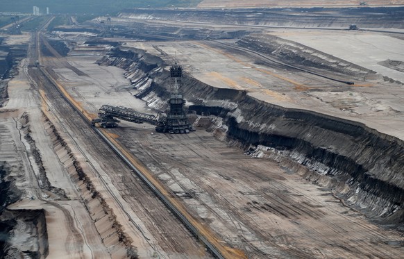 epa06840784 (FILE) - A general view of the Tagebau Garzweiler opencast pit mine, where the &#039;Ende Gelaende&#039; protest initiative in the Rhenish coal mining area takes place in Erkelenz, Germany ...