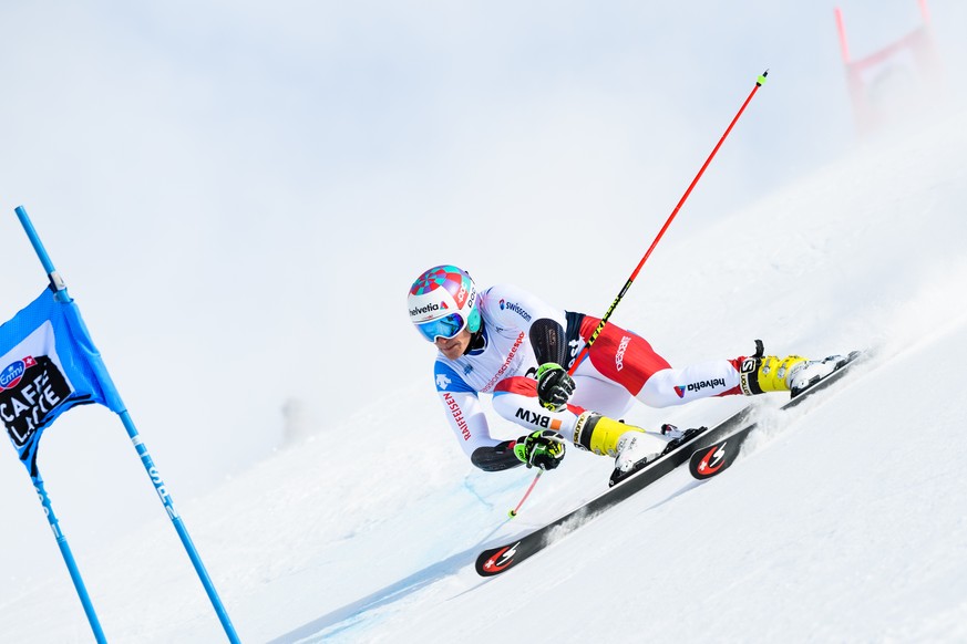 HANDOUT - Marco Odermatt, Schweiz, gewinnt den Riesenslalom der FIS Junior World Ski Championships in Davos 2018, am Dienstag, 6. Februar 2018. (JWSC Davos 2018/Manuel Lopez) *** NO SALES, DARF NUR MI ...