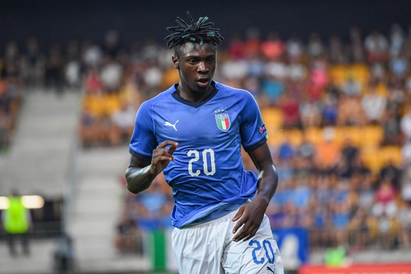 epa06917958 Moise Kean from Italy during the UEFA European Under-19 final match between Italy and Portugal in Seinajoki, Finland, 29 July 2018. EPA/KIMMO BRANDT