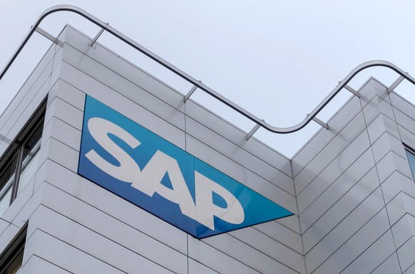 epa07328797 A view of the company logo of SAP on a building of the software producer SAP SE in Walldorf in Walldorf, Germany, 29 January 2019. Software producer SAP SE released their preliminary busin ...