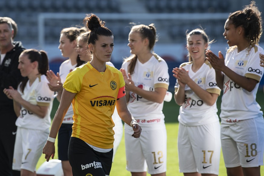 YBs Florijana Ismaili ist enttaeuscht im Schweizer Fussball Frauen -Cupfinal zwischen dem BSC YB Frauen und dem FC Zuerich Frauen, am Ostersamstag, 20. April 2019, in der Tissot Arena in Biel. (KEYSTO ...