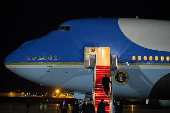 President Donald Trump walks up the stairs of Air Force One before departure at Andrews Air Force Base, Md., Monday, Jan. 20, 2020, en route to Davos, Switzerland, to attend the World Economic Forum.  ...