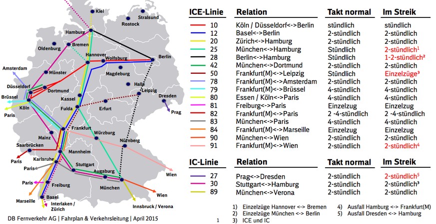 Mit einem Ersatzfahrplan will die Deutsche Bahn möglichst viele Verbindungen sicherstellen.