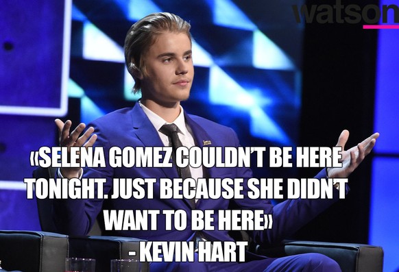«Selena Gomez konnte heute Abend nicht hier sein. Einfach nur weil sie nicht hier sein wollte.» — Kevin Hart.
