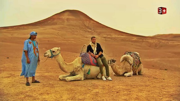 Niemand kann auch nur ansatzweise so lässig an ein Kamel lehnen wie Joel. Und die beiden finden es unglaublich lustig, dass es beim Reiten so rauf und runter geht.