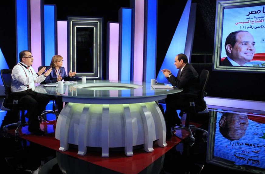Wahlkampf in TV-Studio: Al-Sisi (rechts)