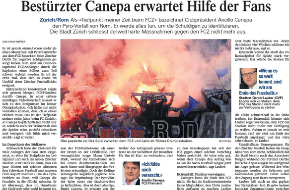 2011: FCZ-Präsident Ancillo Canepa zieht die Fans in die Verantwortung.