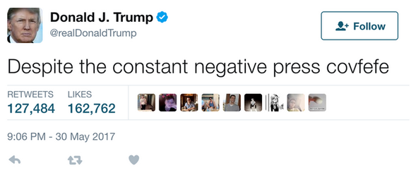 Trump Covfefe Tweet vom 30. Mai 2017