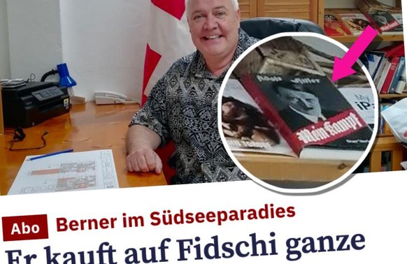 Seit 15 Jahren lebt der Berner Rolf Gfeller im Südseeparadies Fidschi. Nun wirft eine Kampfschrift im Büro des Honorarkonsuls Fragen auf.
