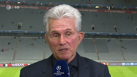 Jupp Heynckes erklärt im ZDF-Studio die Bayern-Niederlage.