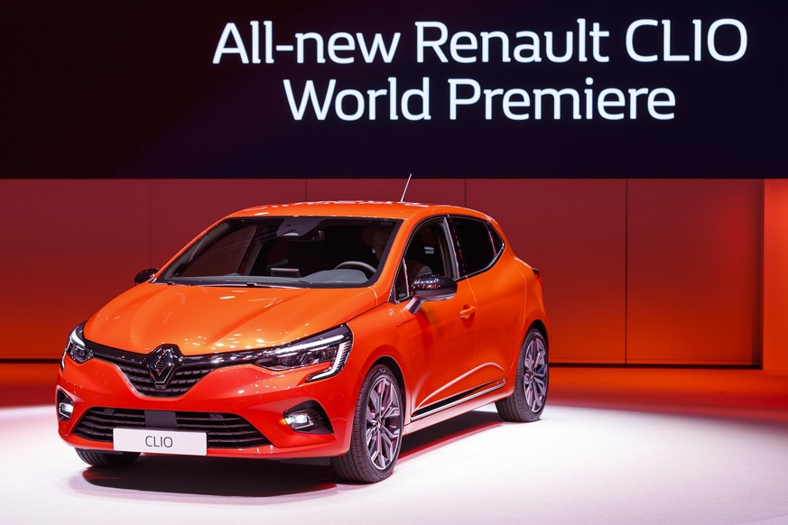 The New Renault Clio is presented during the press day at the &#039;89th Geneva International Motor Show&#039; in Geneva, Switzerland, Tuesday, March 05, 2019. The &#039;Geneva International Motor Sho ...