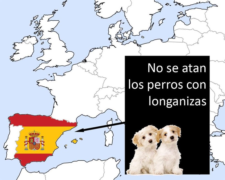 Karte: Redewendungen mit Tieren in Europa, Spanien