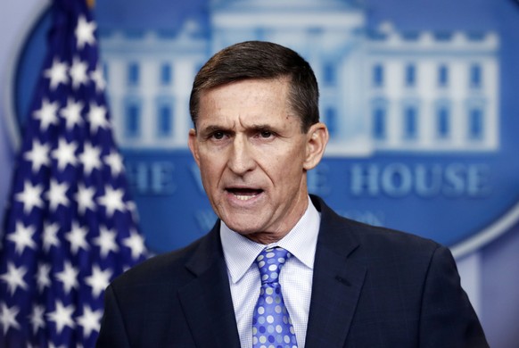 FILE - In this Feb. 1, 2017 file photo, tne-National Security Adviser Michael Flynn speaks during the daily news briefing at the White House, in Washington. Flynn has opened a new consulting firm call ...