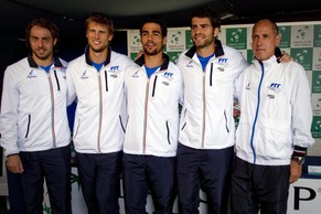 Das italienische Davis-Cup-Team.