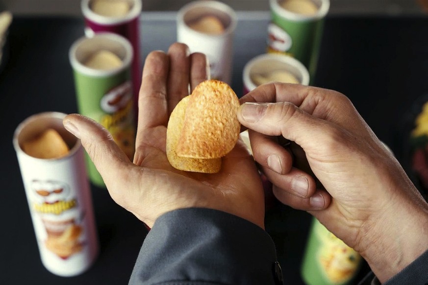 This photo provided by Pringles shows a scene with Sky Elobar from the company&#039;s Super Bowl spot. For the 2018 Super Bowl, marketers are paying more than $5 million per 30-second spot to capture  ...