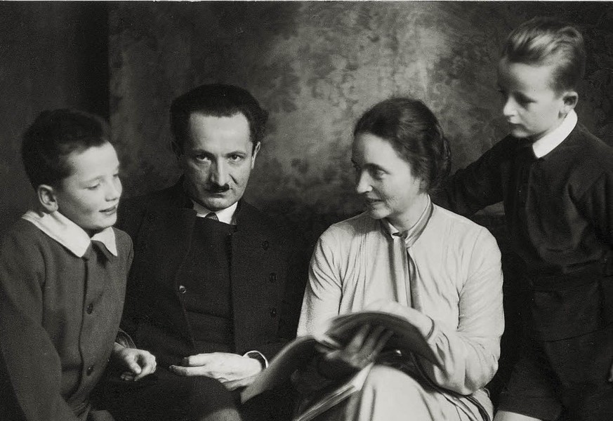 Elfride Petri, Martin Heidegger with their two sons, Jörg and Hermann